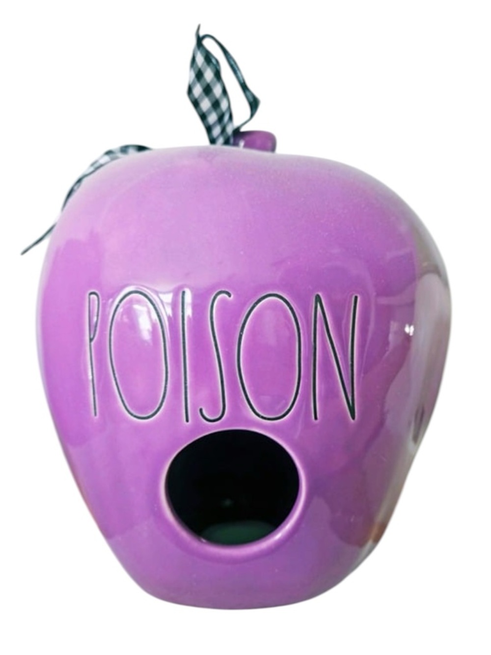 Rae Dunn Purple 'POISON' Ceramic Apple Decor